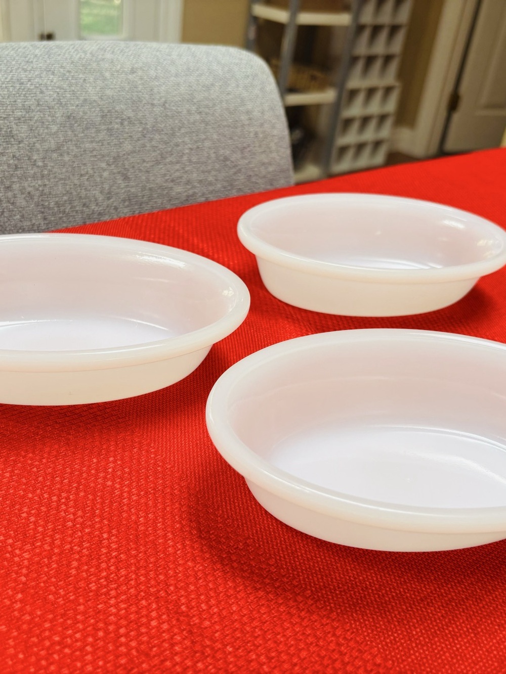 Vintage Glasbake Milk Glass Oval Bowls - Set of 3